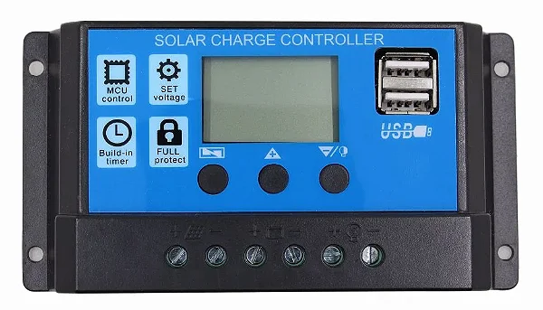 Controlador De Carga Solar  12--24v 30APwm C/ Lcd Usb