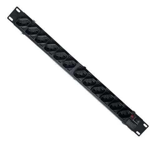 Regua Rack 19 Filtro Linha 10a 12 Tomadas Extensão Eletrica 1MT - Mvolt