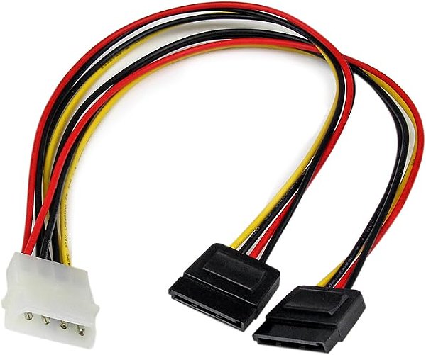 com Adaptador decabo de alimentação Y SATA LP4 a 2x 12" - Molex para Dual SATA Divisor de adaptador de alimentação