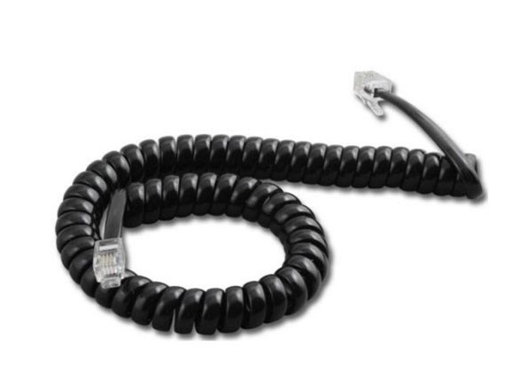 Cabo para Telefone Espiral Preto RJ11 1 Metro Connect Pro