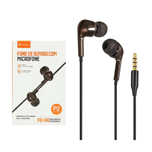 Fone de Ouvido c/fio - P2 - PMCELL FO-04 Preta