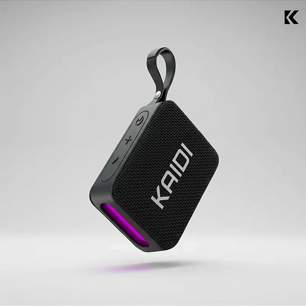 Caixa de Som Bluetooth Portátil Kaidi KNC-826 Preto LED RGB Som Potente