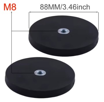 Par de Ima Rosca Interna Base Magnética 88mm M8