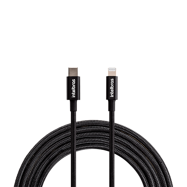 Cabo USB-C - Lightning 1,5M Nylon Preto Eucl 15NP - Intelbras