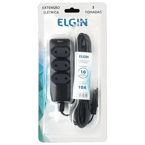 Extensão Elétrica 3 Tomadas, 2P 10M - Elgin
