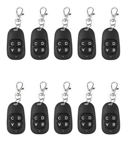 Kit 10 Controle Remoto Universal Slim Para Portão Eletrônico Alarme 433mhz