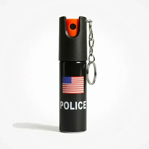 Spray De Defesa Pessoal Brasil Police Chaveiro Y Vermelho Preto