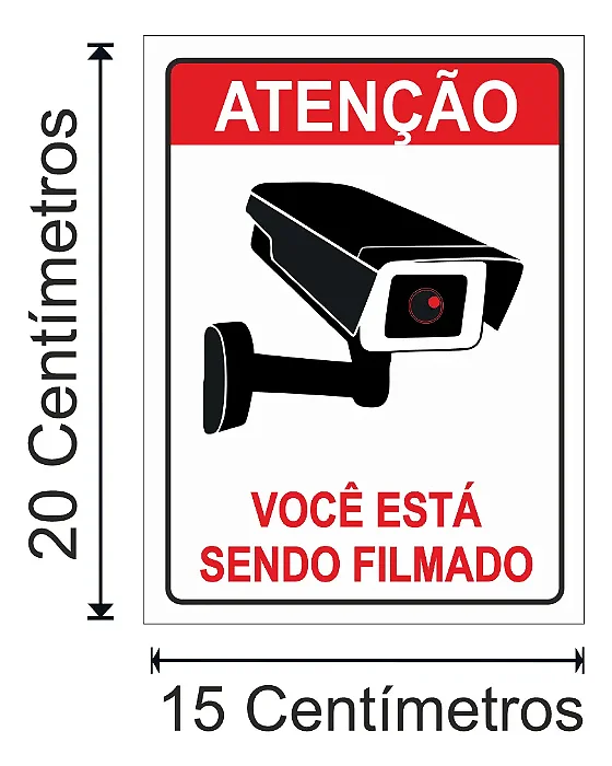 Placas Sinalizacao Monitoramento Por Cameras De Seguranca