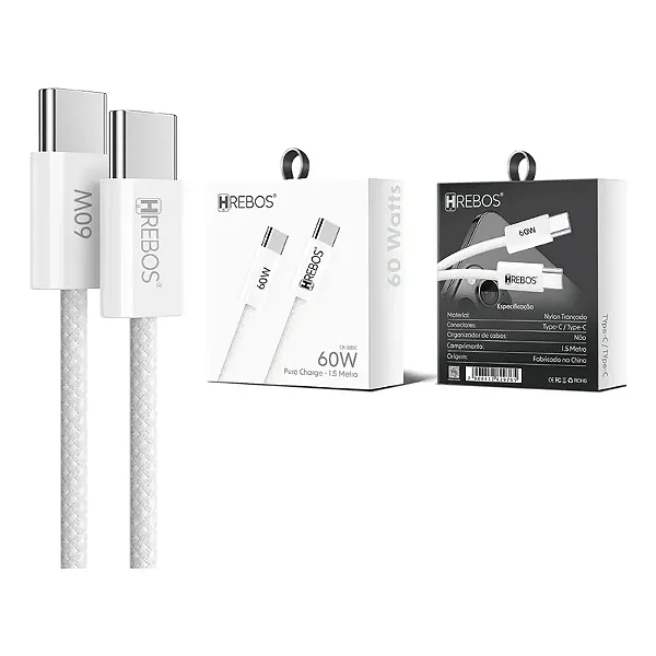 CABO HREBOS USB-C/USB-C CB-385C 1.5M BCO