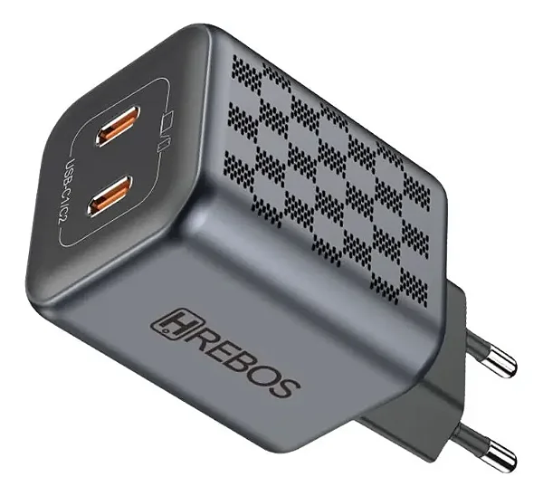 FONTE DE CARREGADOR HREBOS CRG-218 45W DUAL USB-C