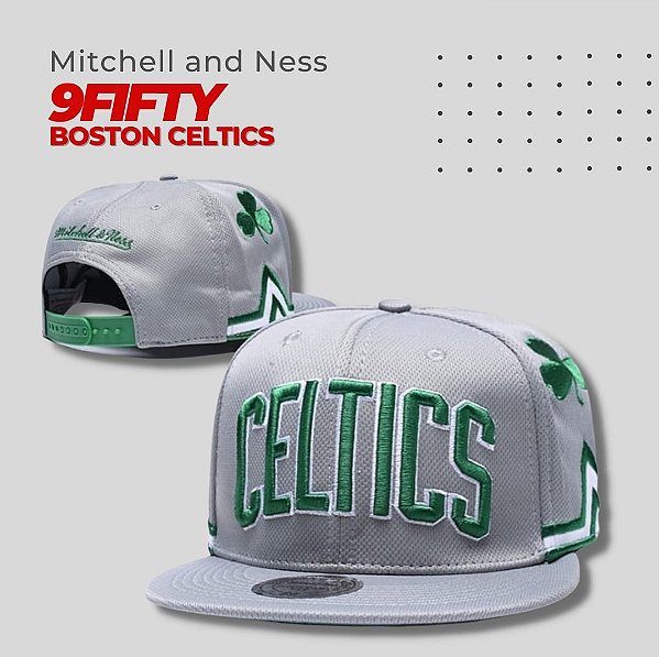 Boné NBA Boston Celtics Cinza Aba Meia Curva
