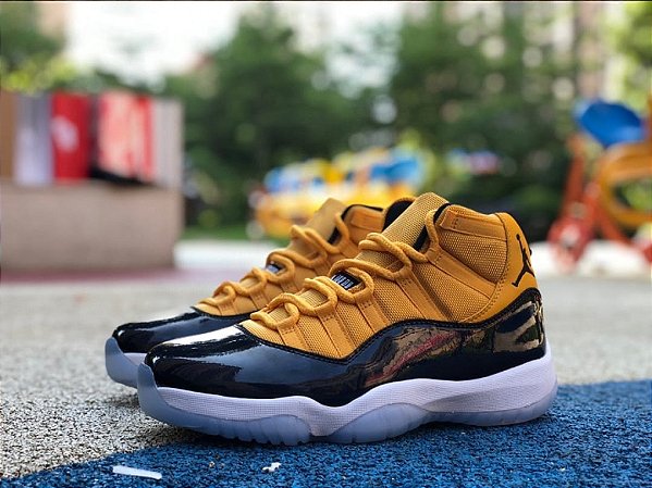 jordan 11 black and yellow