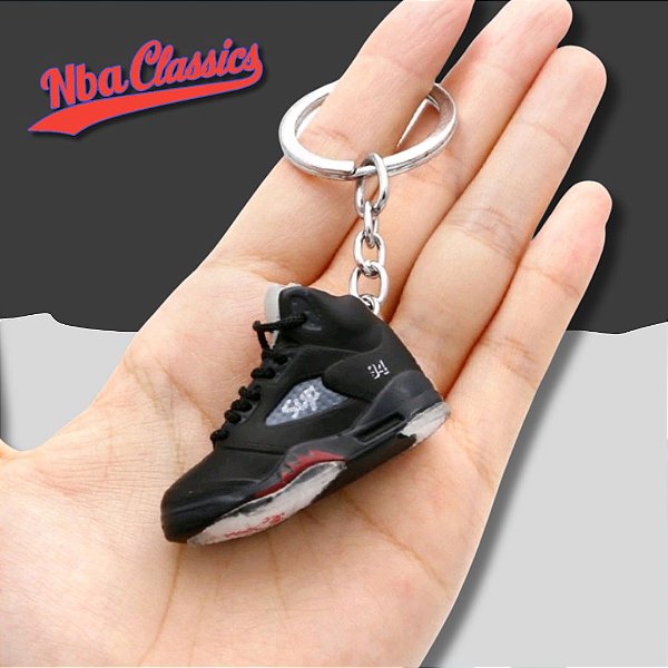 Chaveiro Tênis Jordan 5 Retro Black X Supreme