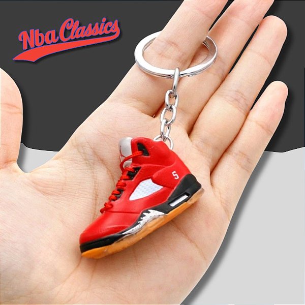 Chaveiro Tênis Jordan 5 Retro Raging Bulls Red