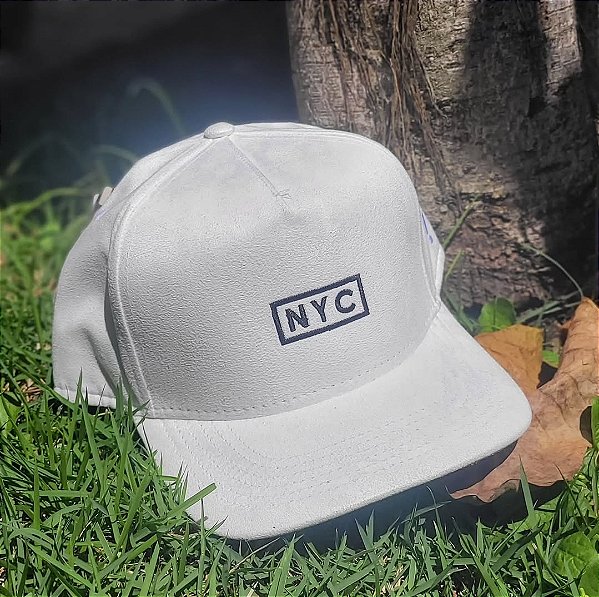 Boné Anth CO Hype Ride Camurça Branco Bordado Preto Aba Curva