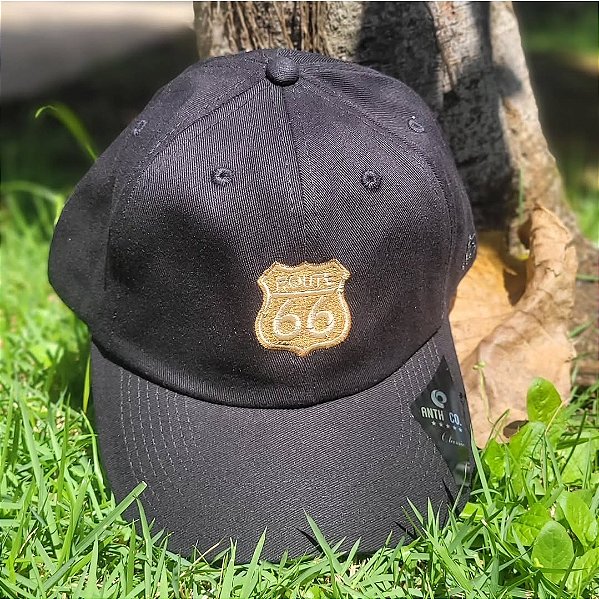 Boné Anth CO Dad Hat Route 66 Preto Aba Curva