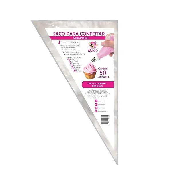 PCT SACO CONFEITAR MAGO C/50 MÉDIO