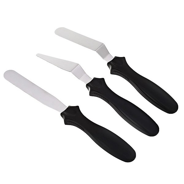 ESPATULA CONFEITEIRO 3 PÇS BLACK PRIME CHEF