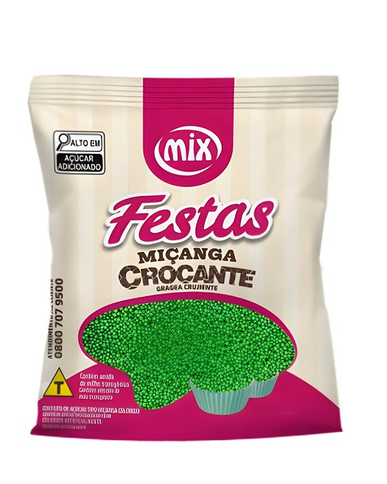 CONFEITO MIÇANGA CROCANTE 500g VERDE - MIX