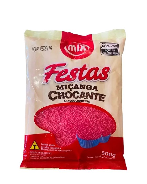 CONFEITO MIÇANGA CROCANTE 500g ROSA - MIX