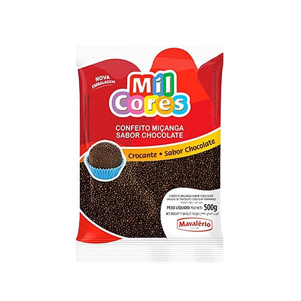 Confeito Miçanga de Brigadeiro Crocante 500G MAVALÉRIO