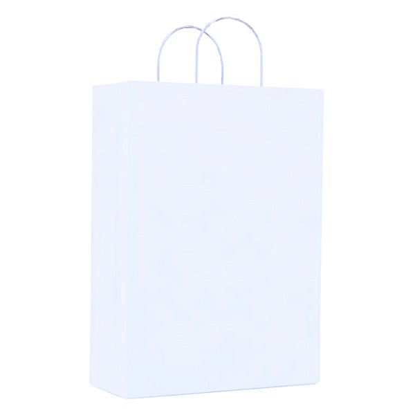 SACOLA DE PAPEL 27X20X33 BRANCO PCT C/10
