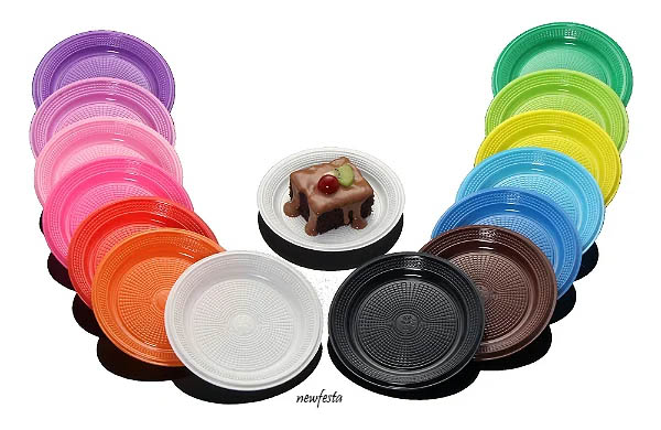 Prato Descartável para Bolo 15cm c/10un  - Trik Trik