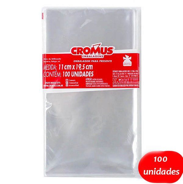Saco Transparente 11x19,5cm  c/100 un CROMUS 050080