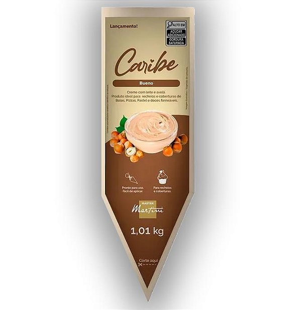 Bisnaga Creme com Leite e Avelã Caribe Bueno 1,01 Kg Master Martini