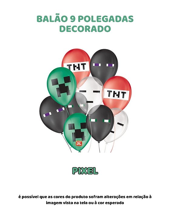 BALÃO 9 POLEGADAS C/25UN PIXEL - SÃO ROQUE