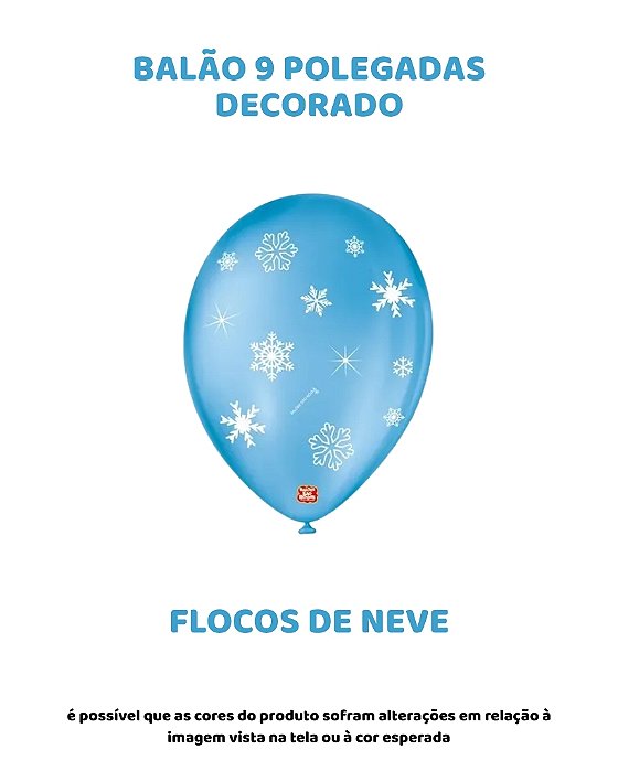 BALÃO 9 POLEGADAS C/25UN FLOCOS DE NEVE - SÃO ROQUE