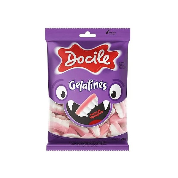 Bala Gelatines Dentes de Vampiro 250g - DOCILE