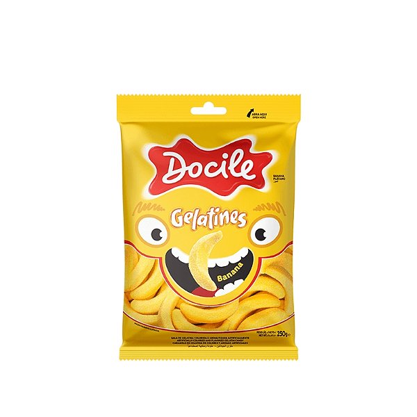 Bala Gelatines Banana 250g - DOCILE