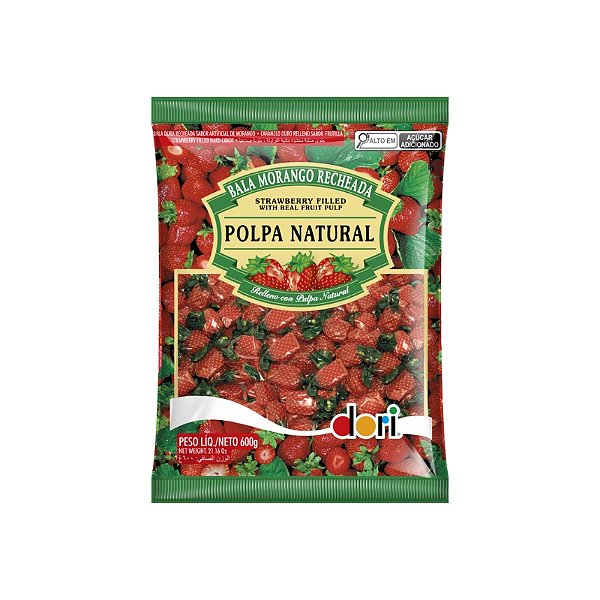 Bala Morango Recheada 600g - DORI
