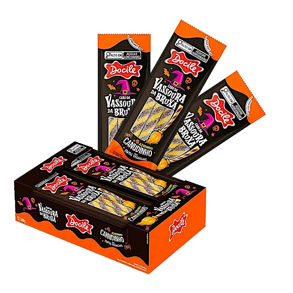 CAIXA BALA CANUDINHO VASSOURA DE BRUXA DOCILE 180G