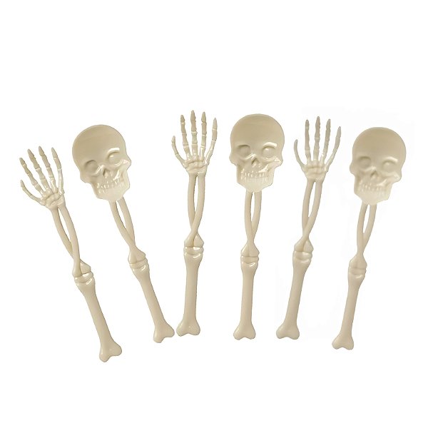 KIT TALHERES ESQUELETO DE PLÁSTICO HALLOWEEN