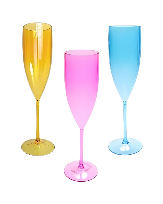 TAÇA DE CHAMPANHE ACRÍLICA TRANSPARENTE