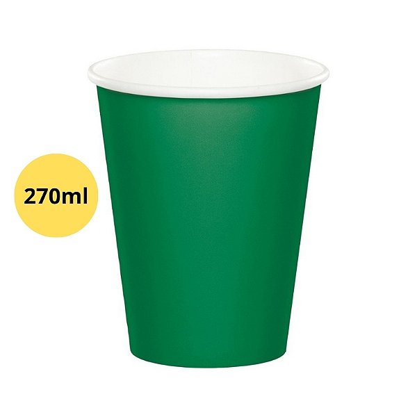 COPO DE PAPEL VERDE BANDEIRA 270ML C/10 - SILVER FESTAS