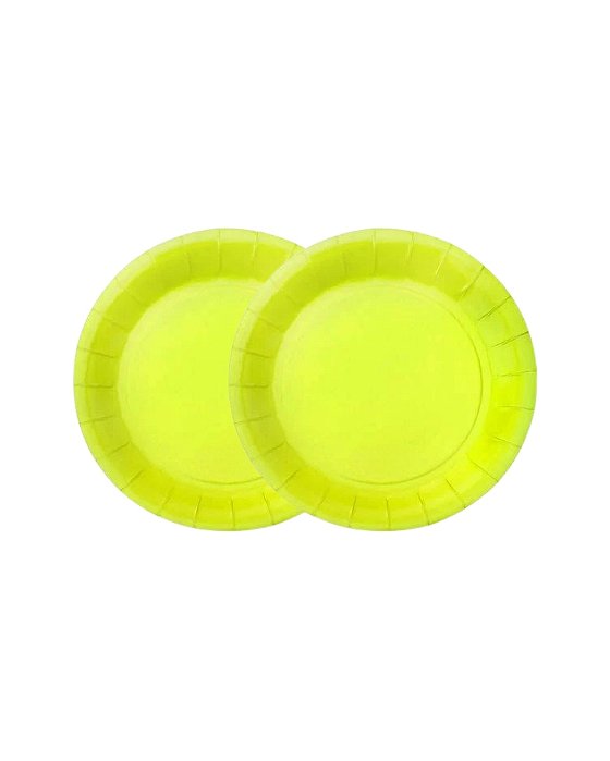 PRATO DE PAPEL 18CM VERDE LIMÃO C/10UN - SILVER PLASTIC
