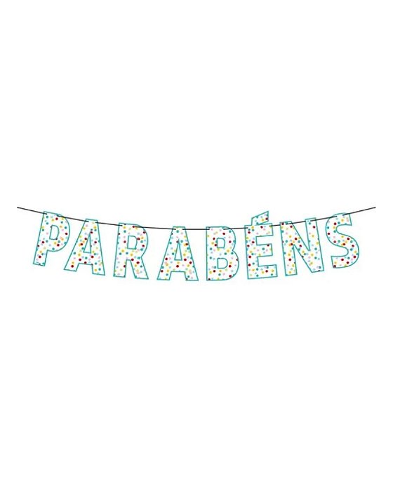 FAIXA DECORATIVA - PARABÉNS CONFETTI - REGINA FESTAS