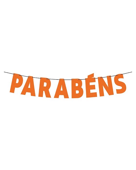 FAIXA DECORATIVA - PARABÉNS LARANJA - REGINA FESTAS