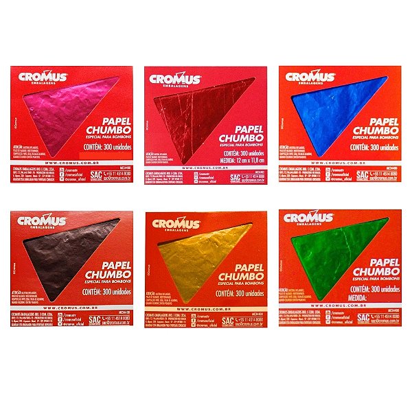 FOLHA CHUMBO 12X12CM LISA C/300UN - CROMUS