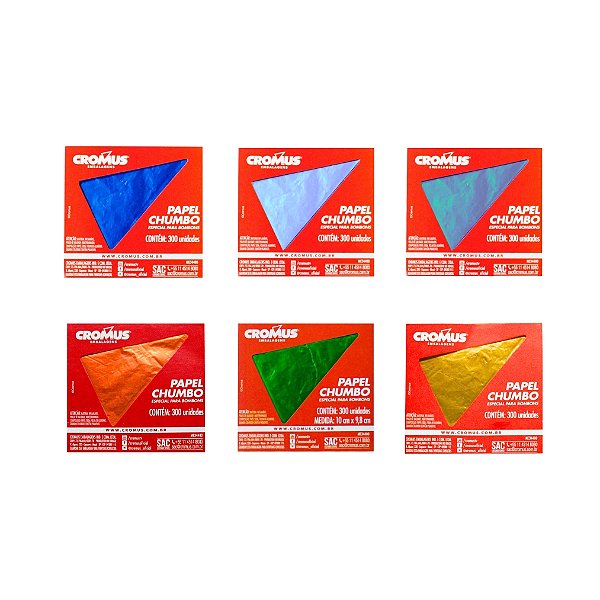 FOLHA CHUMBO 10X10CM LISA C/300UN - CROMUS