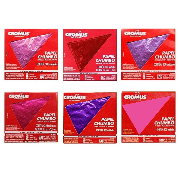 FOLHA CHUMBO 10X10CM LISA C/300UN - CROMUS