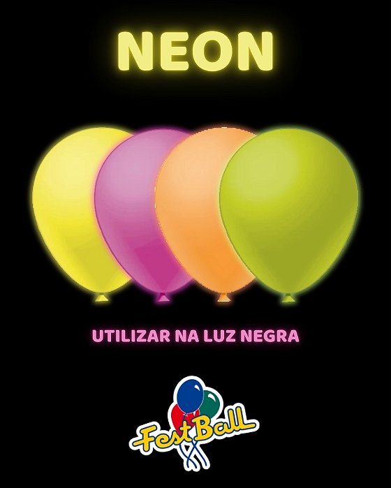 BALÃO 9 POLEGADAS NEON C/50UN - FEST BALL