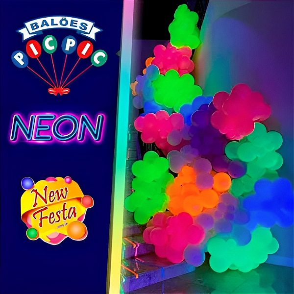 BALÃO 9 POLEGADAS NEON C/25UN - PIC PIC