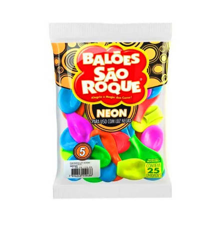 BALÃO 9 POLEGADAS NEON C/25UN - SÃO ROQUE