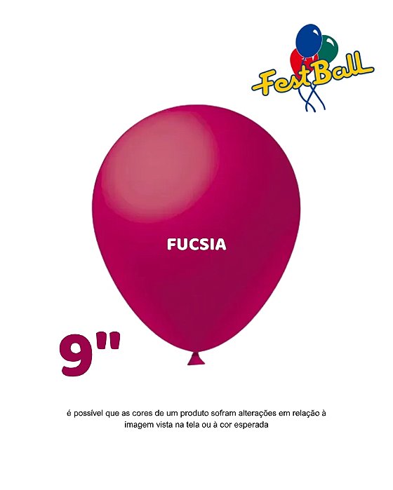 BALÃO 9 POLEGADAS LISO C/50UN FUCSIA - FEST BALL