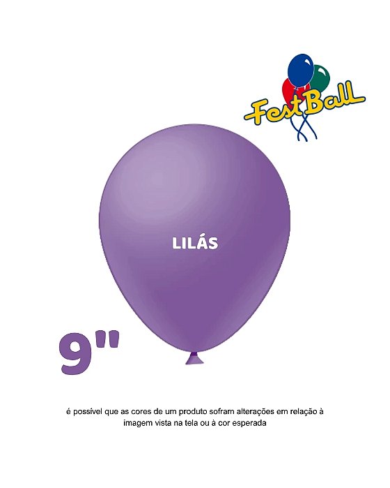 BALÃO 9 POLEGADAS LISO C/50UN LILÁS - FEST BALL