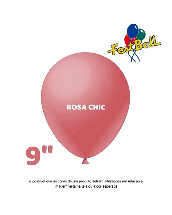 BALÃO 9 POLEGADAS LISO C/50UN ROSA CHIC - FEST BALL